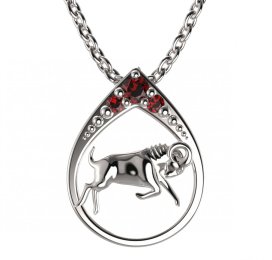 BG granátový přívěšek Beran 047 Stříbro 925 - rhodium Granát