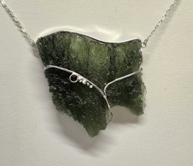 BG náhrdelník přírodní kámen-Vltavín 071