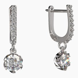 BG zlaté náušnice 872 Bílé zlato - 585 Diamant