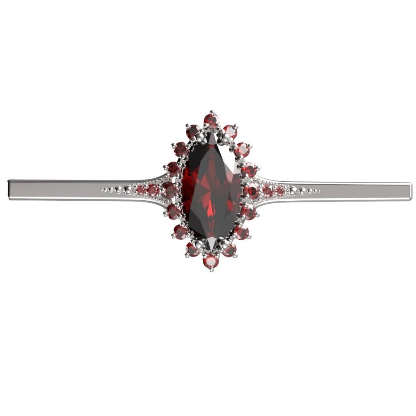 BG brož 513K Stříbro 925 - rhodium Granát