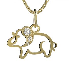BeKid dětský přívěšek slon 1158 Žluté zlato - 585 Diamant