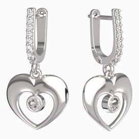 BeKid dětské náušnice srdíčko 610 Bílé zlato - 585 Diamant