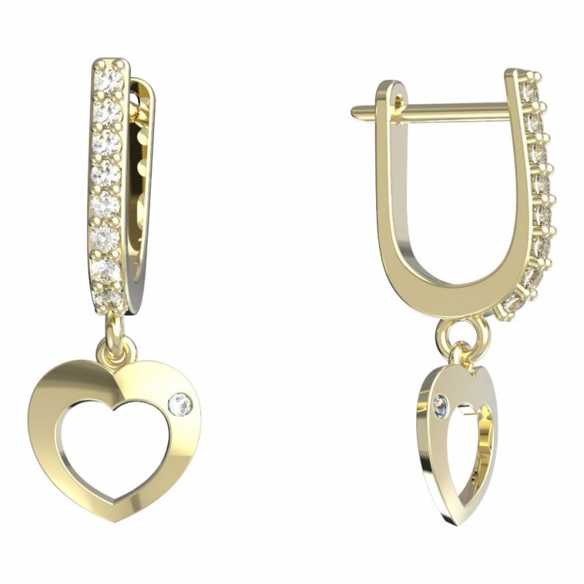 BeKid dětské náušnice srdíčko 827 Žluté zlato - 585 Diamant