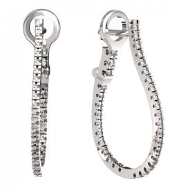 BG zlaté náušnice 657 Bílé zlato - 585 Diamant