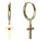 BeKid, Gold kids earrings -1104 - Switching on: Pendant hanger, Metal: Yellow gold 585, Stone: Light blue cubic zircon