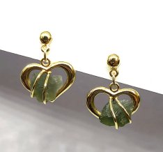 BG náušnice přírodní kámen-Vltavín 012