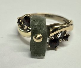 BG prsten přírodní kámen-Vltavín 003