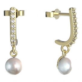 BeKid dětské náušnice 1291 s perlou Žluté zlato - 585