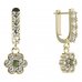 BG circular earring 140-96 - Metal: White gold 585, Stone: Moldavit and garnet