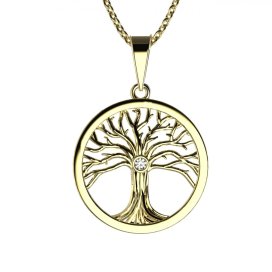 BG zlatý přívěšek Strom života 039 Žluté zlato - 585 Diamant