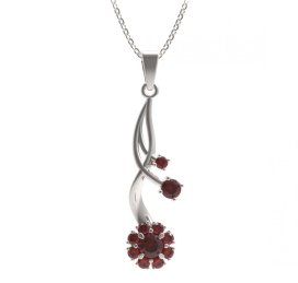 BG přívěs kruhováho tvaru 497-P Stříbro 925 - rhodium Granát
