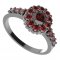 BG ring 628-Z circular - Metal: Silver 925 - rhodium, Stone: Garnet