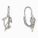 BeKid, Gold kids earrings -1183 - Switching on: Brizura 0-3 roky, Metal: White gold 585, Stone: Green cubic zircon