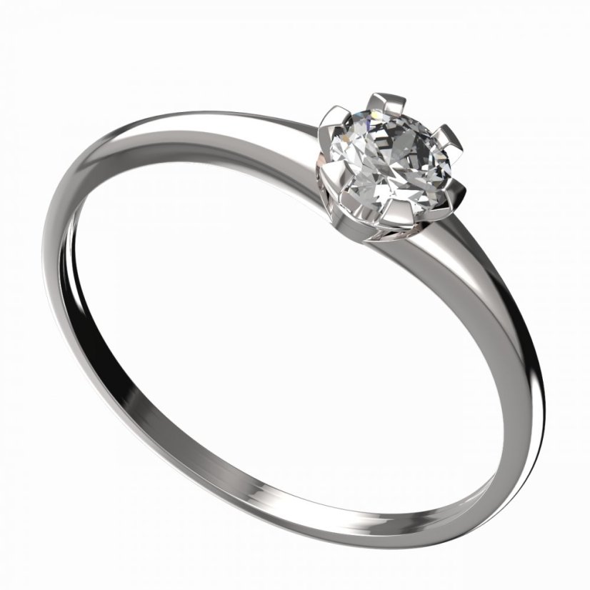 Zlatý prsten s lab-grown diamantem, bílé zlato 585 – 556 (Zd42556I)
