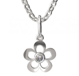 BeKid dětský přívěšek pětilístek 833 Bílé zlato - 585 Diamant