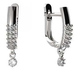 BG zlaté náušnice 1292 Bílé zlato - 585 Diamant