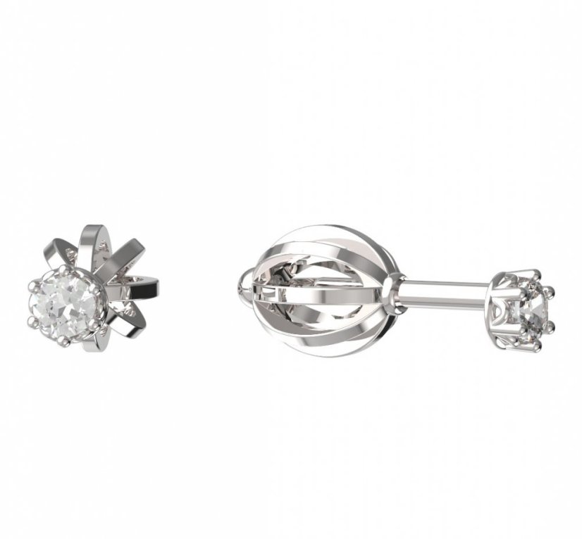 BG zlaté náušnice 1292 Bílé zlato - 585 Diamant