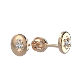 BG zlaté náušnice 1580 Růžové zlato 585 (30-90dní) Bílý kubický zirkon