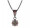 BG pendant circular 320-1 - Metal: Silver 925 - rhodium, Stone: Garnet
