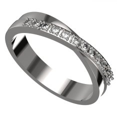 BG zlatý snubní prsten SN18 Bílé zlato - 585 Diamant
