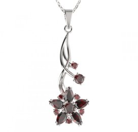 BG přívěs ve tvaru hvězdy 521-P Stříbro 925 - rhodium Granát