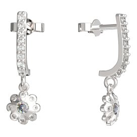 BeKid dětské náušnice kvítek 838 Bílé zlato - 585 Diamant
