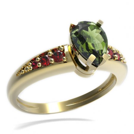 BG prsten kapkovitý kámen 495-J - Kov: Stříbro 925 - rhodium, Kámen: Granát
