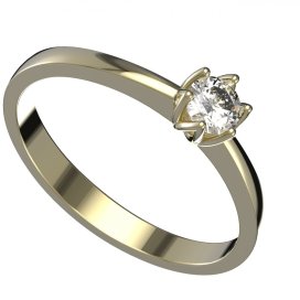 BG zlatý diamantový prstýnek 1122 Žluté zlato - 585 Diamant lab-grown