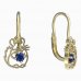 BeKid, Gold kids earrings -1192 - Switching on: Brizura 0-3 roky, Metal: Yellow gold 585, Stone: Dark blue cubic zircon