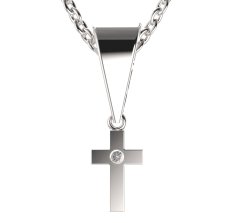 BG zlatý přívěšek křížek 1105 Bílé zlato - 585 Diamant