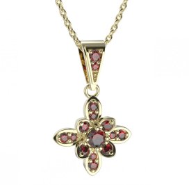 BG přívěs květ 404-1 Žluté zlato - 585 Granát