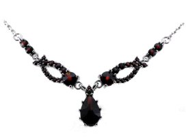 BG náhrdelník s českým granátem  500 Stříbro 925 - rhodium Granát