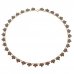 BG garnet necklace 193 - Metal: Silver - gold plated 925, Stone: Moldavit and garnet