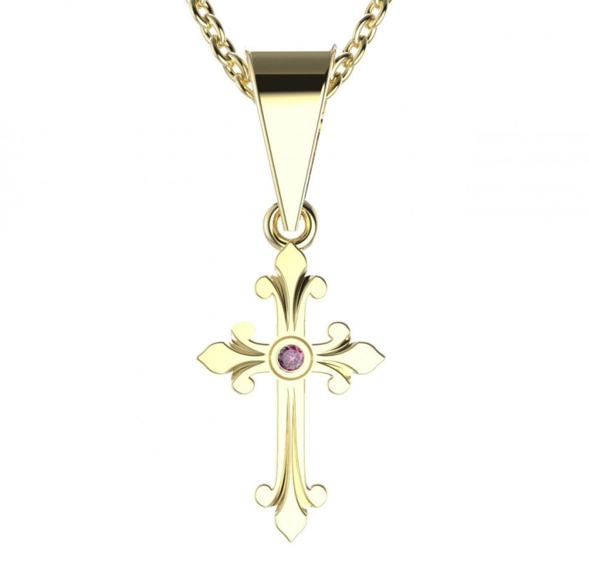 BG zlatý přívěšek křížek 1109 Žluté zlato - 585 Diamant