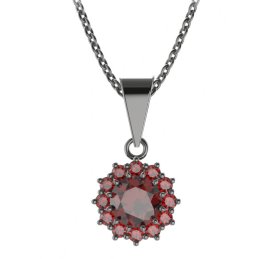 BG přívěs kulatý 098-0 Stříbro 925 - ruthenium (30-90dní) Granát