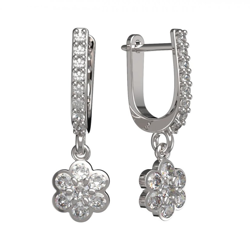 BG zlaté náušnice 866 Bílé zlato - 585 Diamant