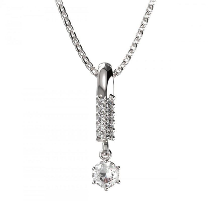 BG zlatý přívěšek 1293 Bílé zlato - 585 Diamant