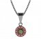 BG pendant circular 628-0 - Metal: Silver 925 - rhodium, Stone: Garnet
