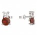 BeKid, Gold kids earrings -857 - Switching on: Puzeta, Metal: White gold 585, Stone: Red cubic zircon