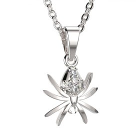 BG zlatý přívěšek - Pavouk 807 Bílé zlato - 585 Bílý kubický zirkon