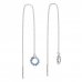 BeKid, Gold kids earrings -855 - Switching on: Chain 9 cm, Metal: White gold 585, Stone: Dark blue cubic zircon
