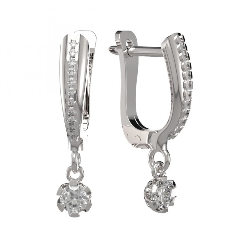 BG zlaté náušnice 869 Bílé zlato - 585 Diamant