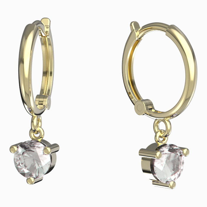 BeKid dětské náušnice 783 Žluté zlato - 585 Diamant