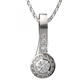 BG zlatý přívěšek  651 Bílé zlato - 585 Diamant