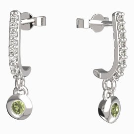 BeKid dětské náušnice 732 Bílé zlato - 585 Zelený kubický zirkon