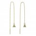 BeKid, Gold kids earrings -773 - Switching on: Chain 9 cm, Metal: Yellow gold 585, Stone: Green cubic zircon