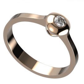 BG zlatý diamantový prstýnek 737 Růžové zlato 585 (30-90dní) Diamant lab-grown