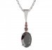 BG pendant oval 480-B - Metal: Silver 925 - rhodium, Stone: Garnet