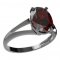 BG ring oval stone 493-V - Metal: Silver 925 - rhodium, Stone: Garnet