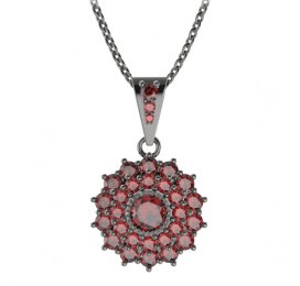 BG přívěs kulatý 004-2 Stříbro 925 - ruthenium (30-90dní) Granát